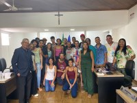 Reunião Ordinário do dia 05 de abril do corrente ano com a participação dos alunos da Escola Est. Dep. Emílio de Vasconcelos.